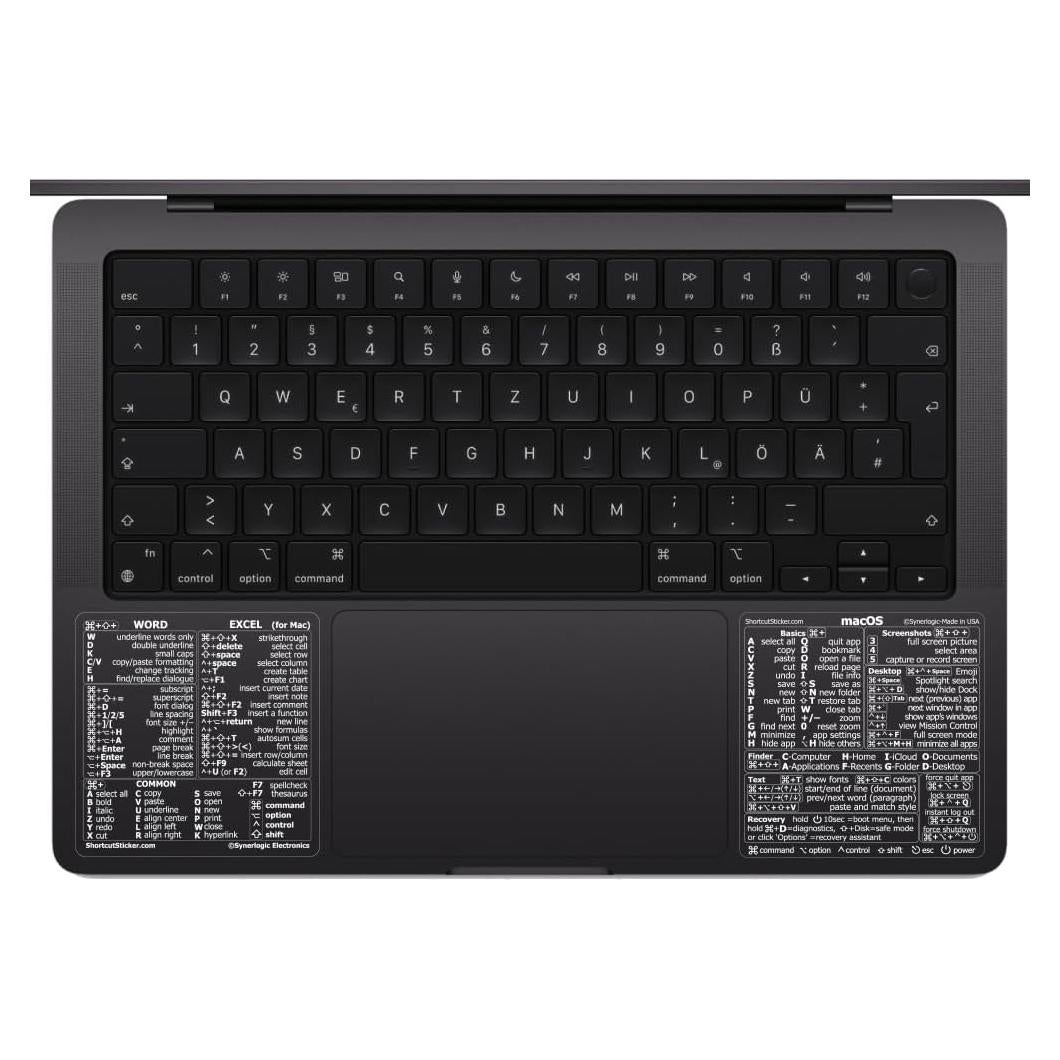 Etiquetas de Atajos para Mac Synerlogic - Vinilo Laminado