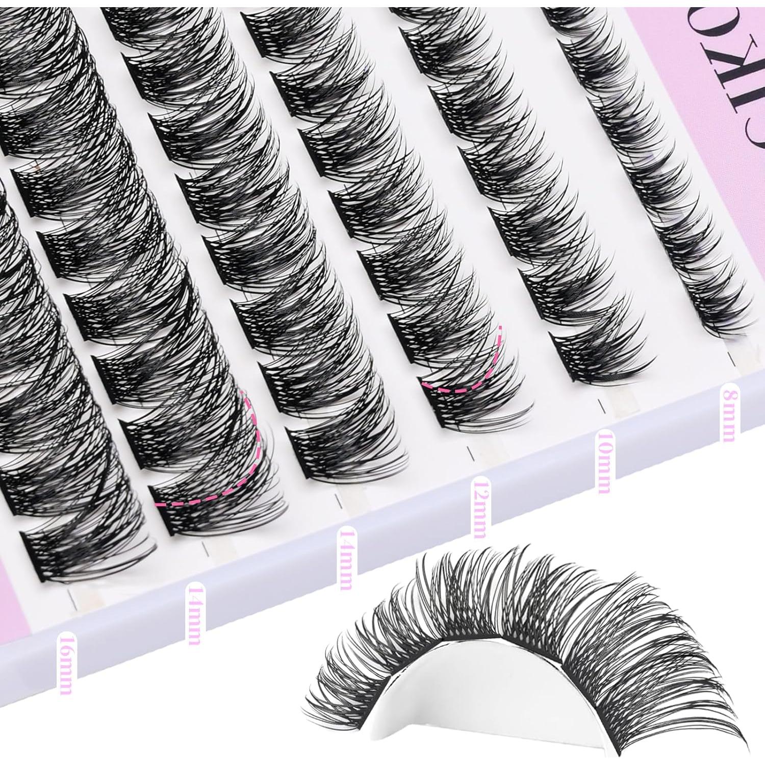 Extensiones de Pestañas en Racimos Yaiseiko 72pcs 8-16mm D Curl