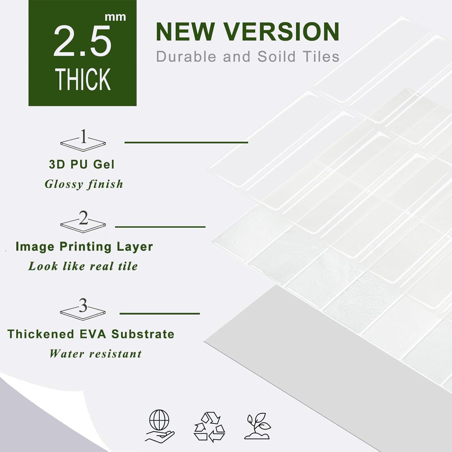 Azulejos de Vinilo Autoadhesivos STICKGOO 30x30 cm - 10 Hojas