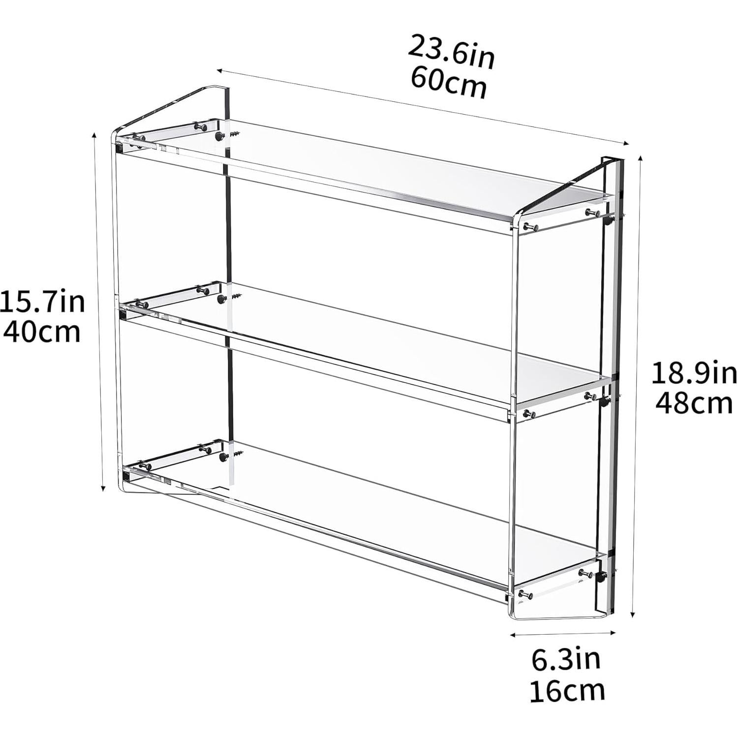 Estante de baño de acrílico Solaround 60x16x48 cm transparente
