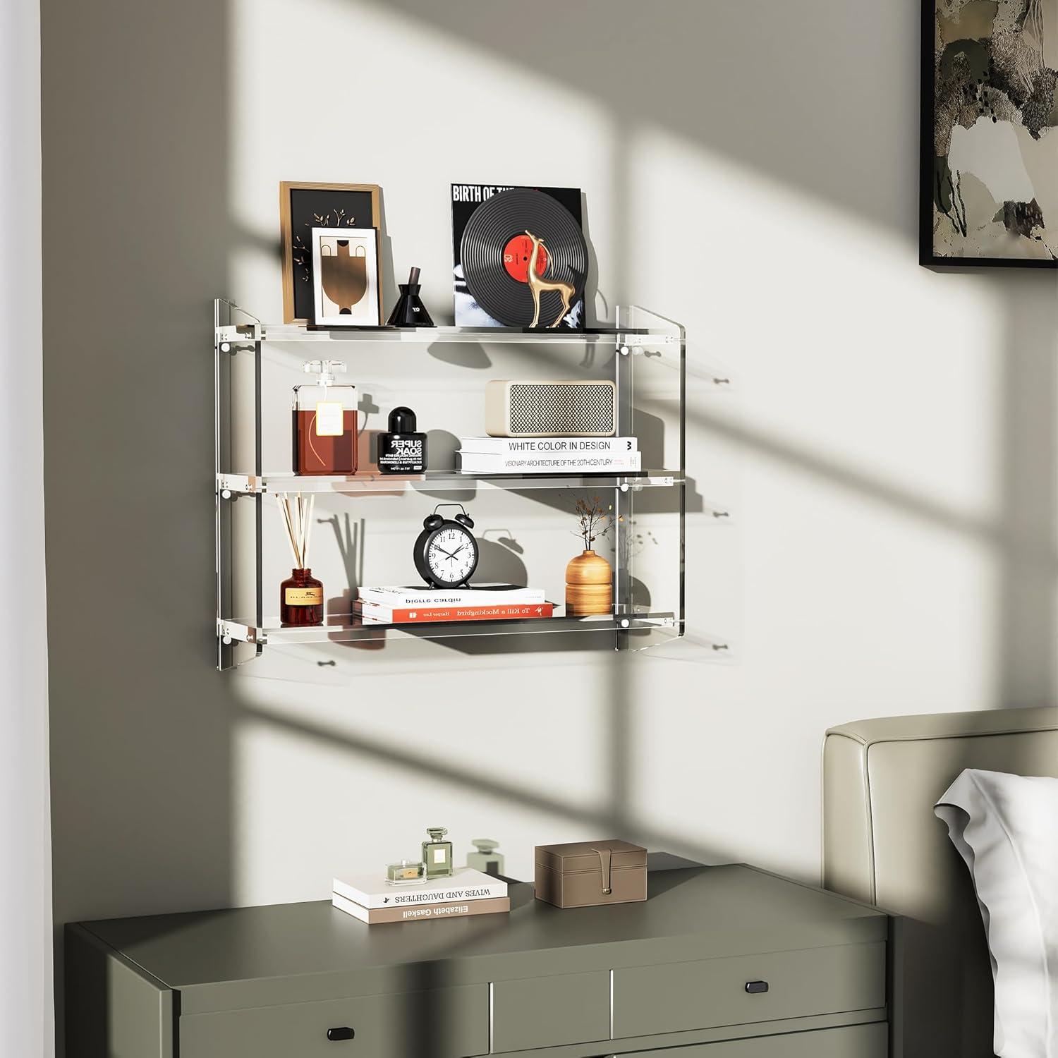 Estante de baño de acrílico Solaround 60x16x48 cm transparente