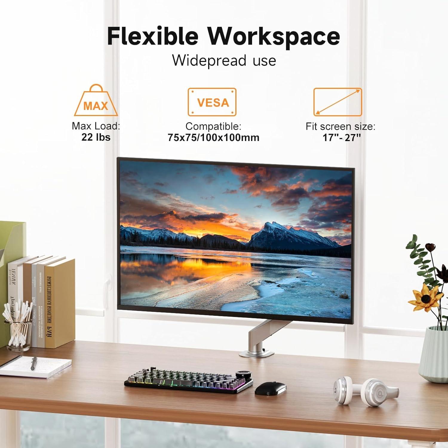 Soporte de Monitor Suptek Ajustable 17-27" Plata 6 kg