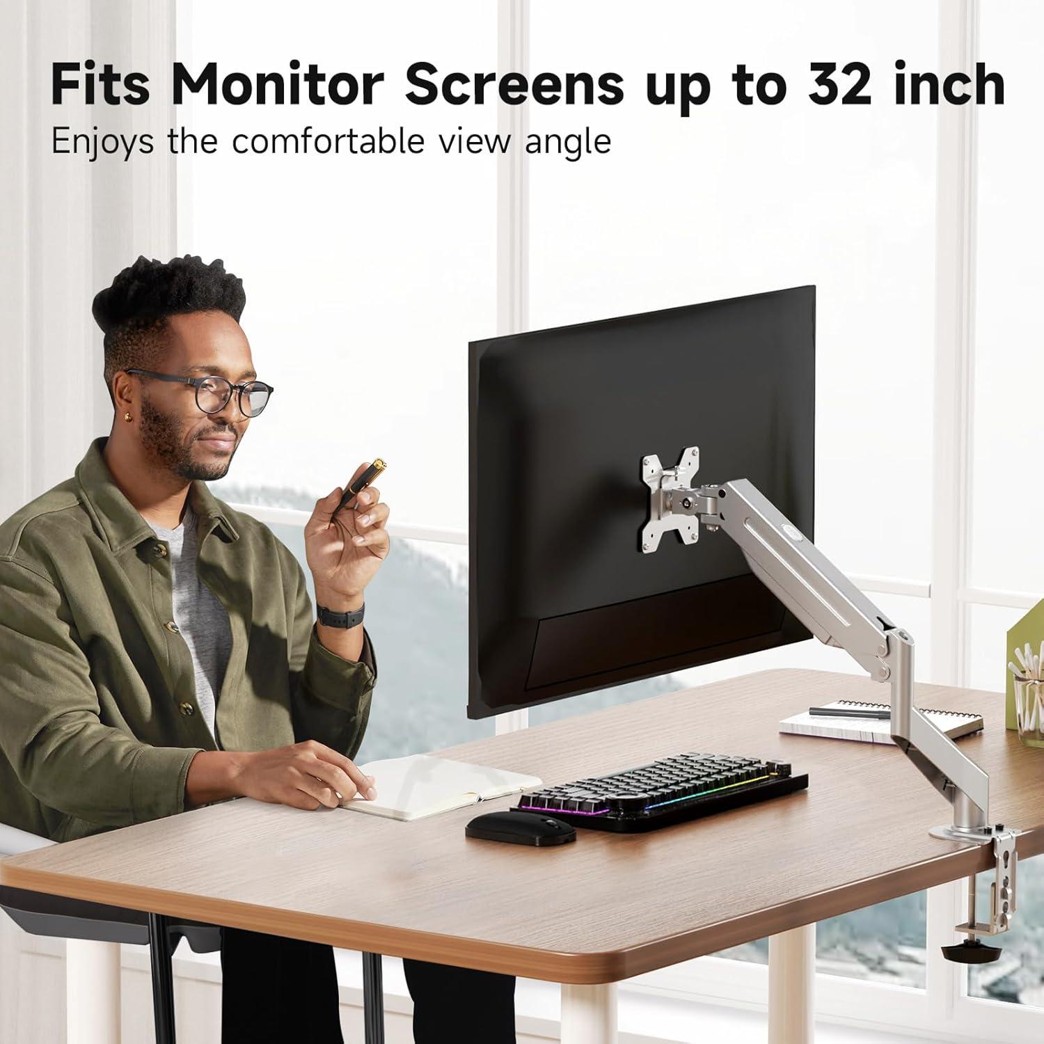 Soporte de Monitor Suptek Ajustable 17-27" Plata 6 kg