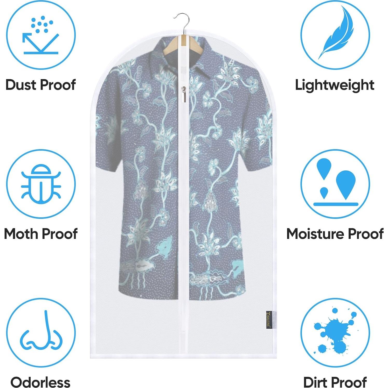 Bolsas de Ropa Translúcidas BALEINE 40" 2PK PEVA Negro