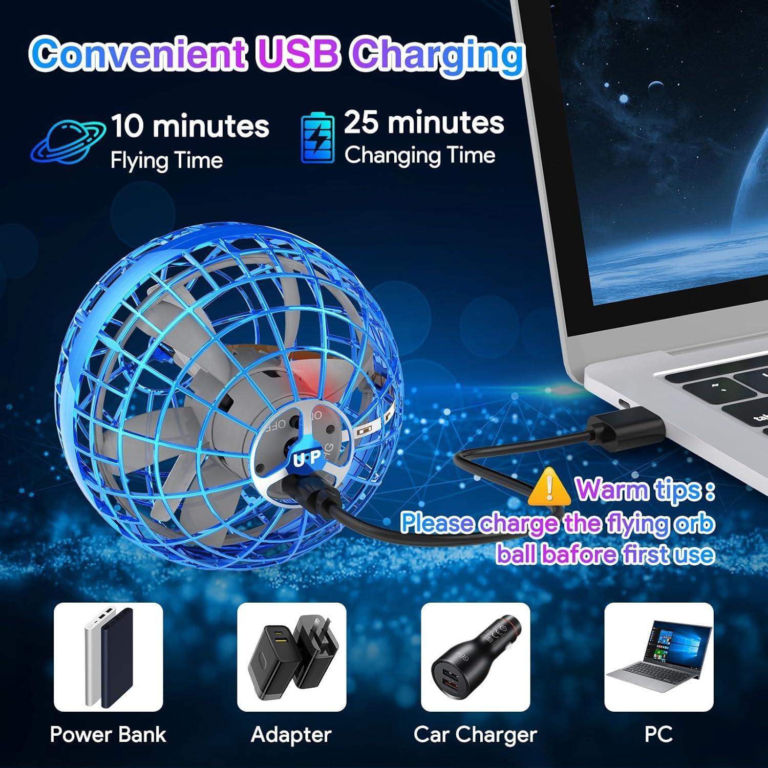 Bola Orbital Voladora ANOEPUY Azul 8.8 cm Control Remoto