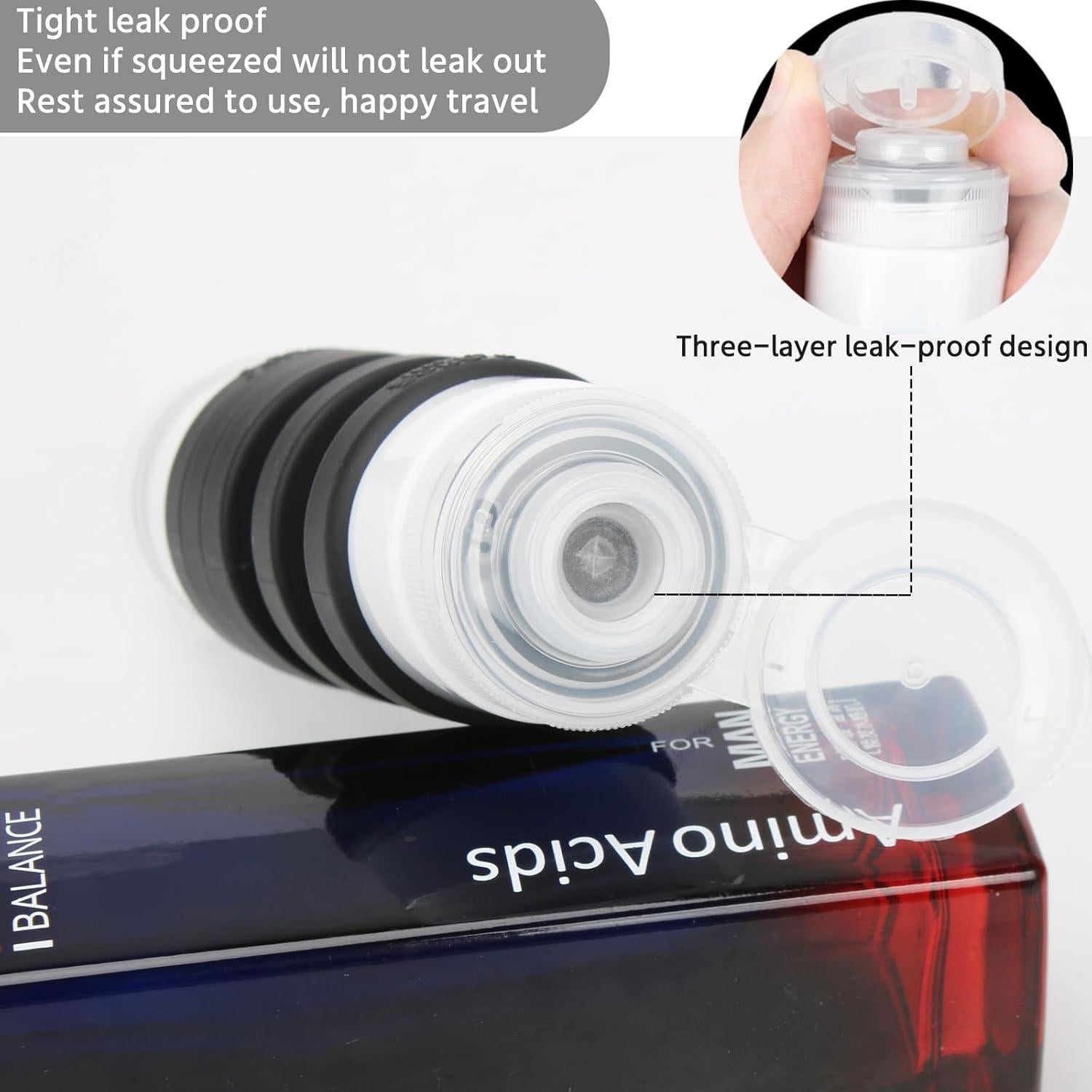 Juego de Botellas de Viaje Zhoxod 19 Piezas Silicona A prueba de Fugas