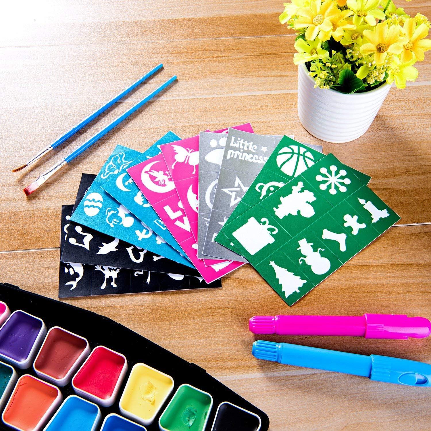 Kit de Plantillas de Pintura Facial Lystin - 128 Diseños Reutilizables