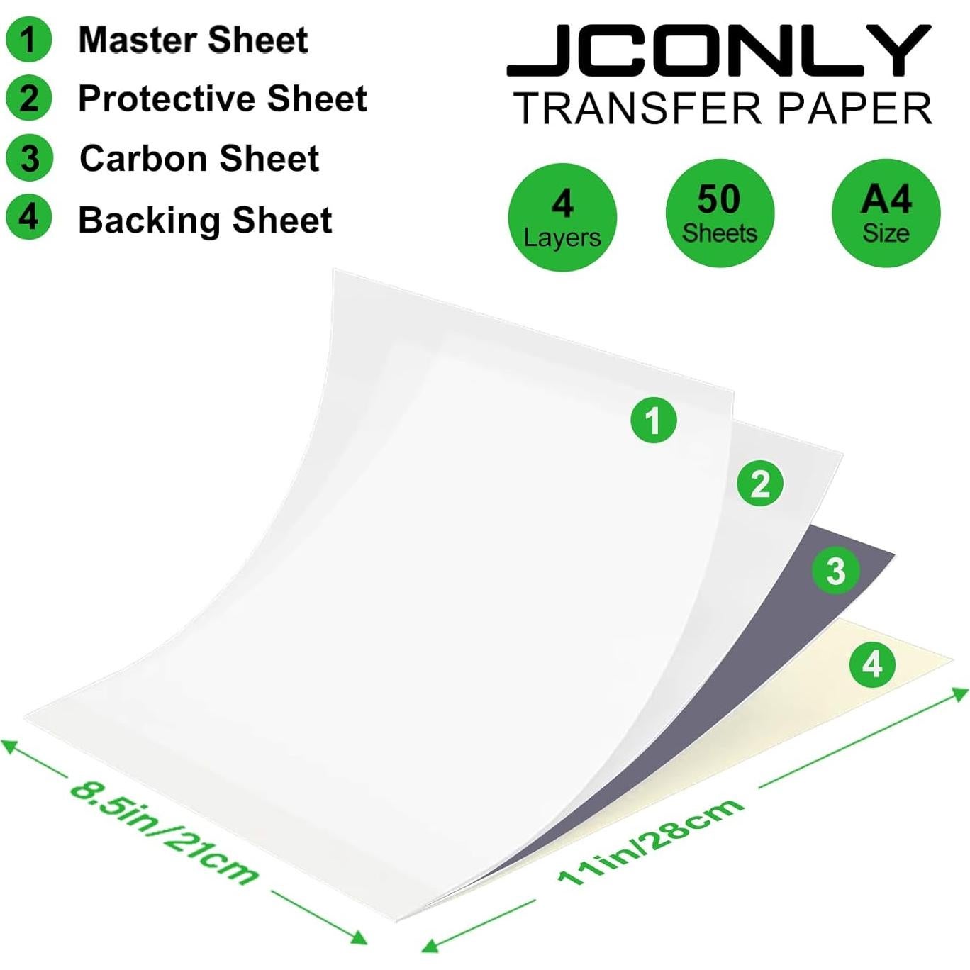 Papel de Transferencia para Tatuajes Jconly A4 50 Hojas