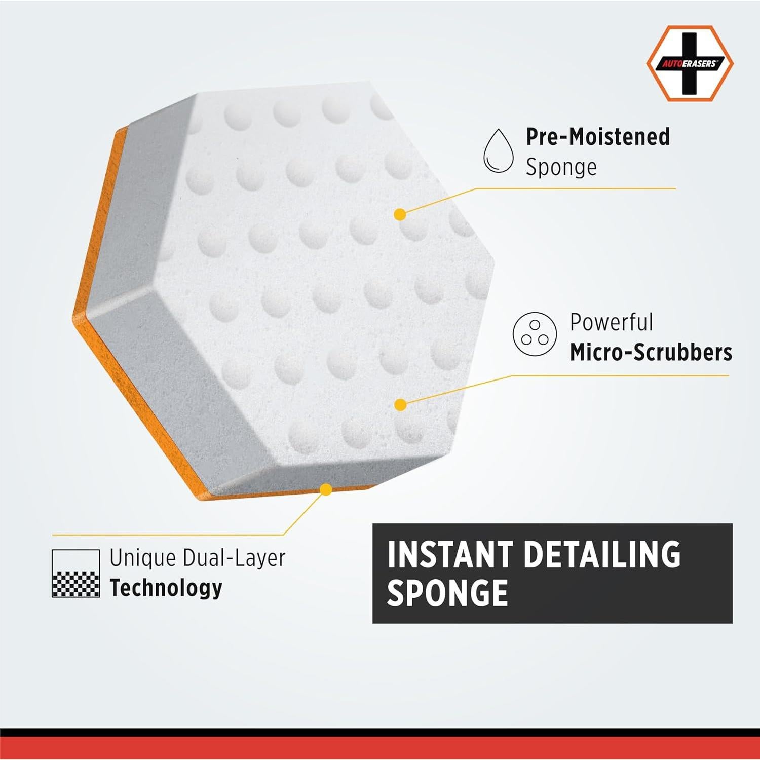 Esponja de Lavado AutoERASERS - Paquete de 3 Prehumedecidas