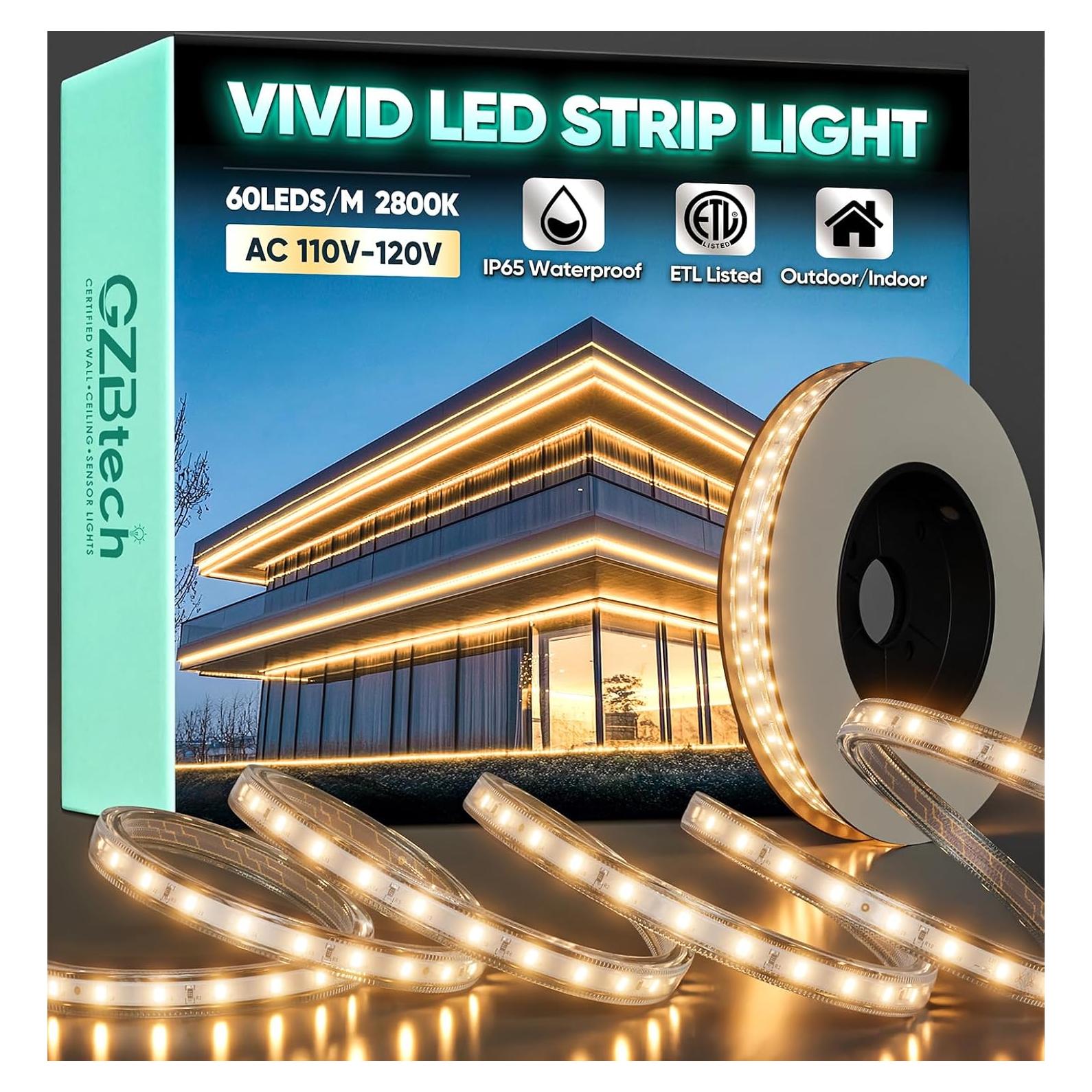 Tira de Luz LED GZBtech 5M 2800K IP65 Impermeable