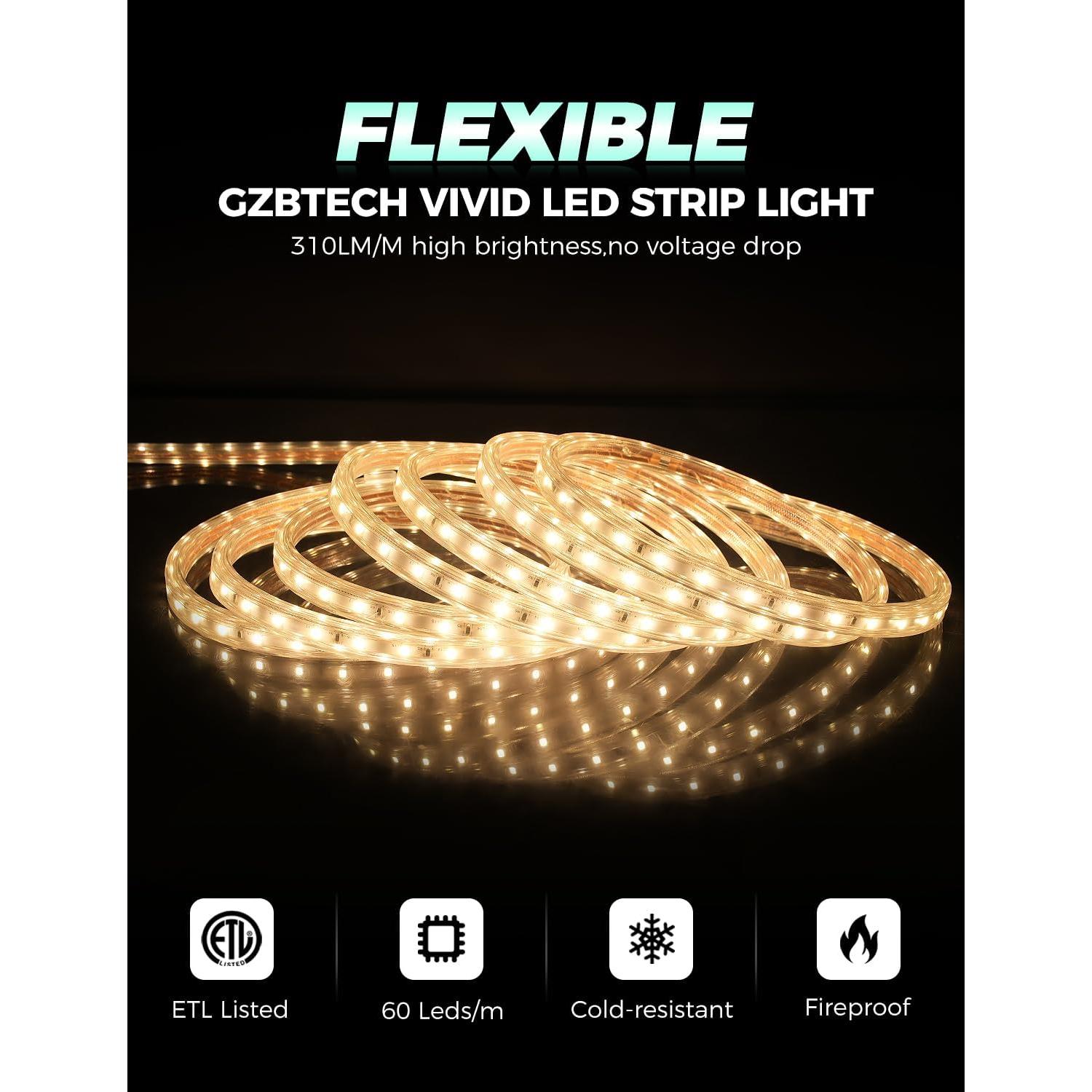 Tira de Luz LED GZBtech 5M 2800K IP65 Impermeable