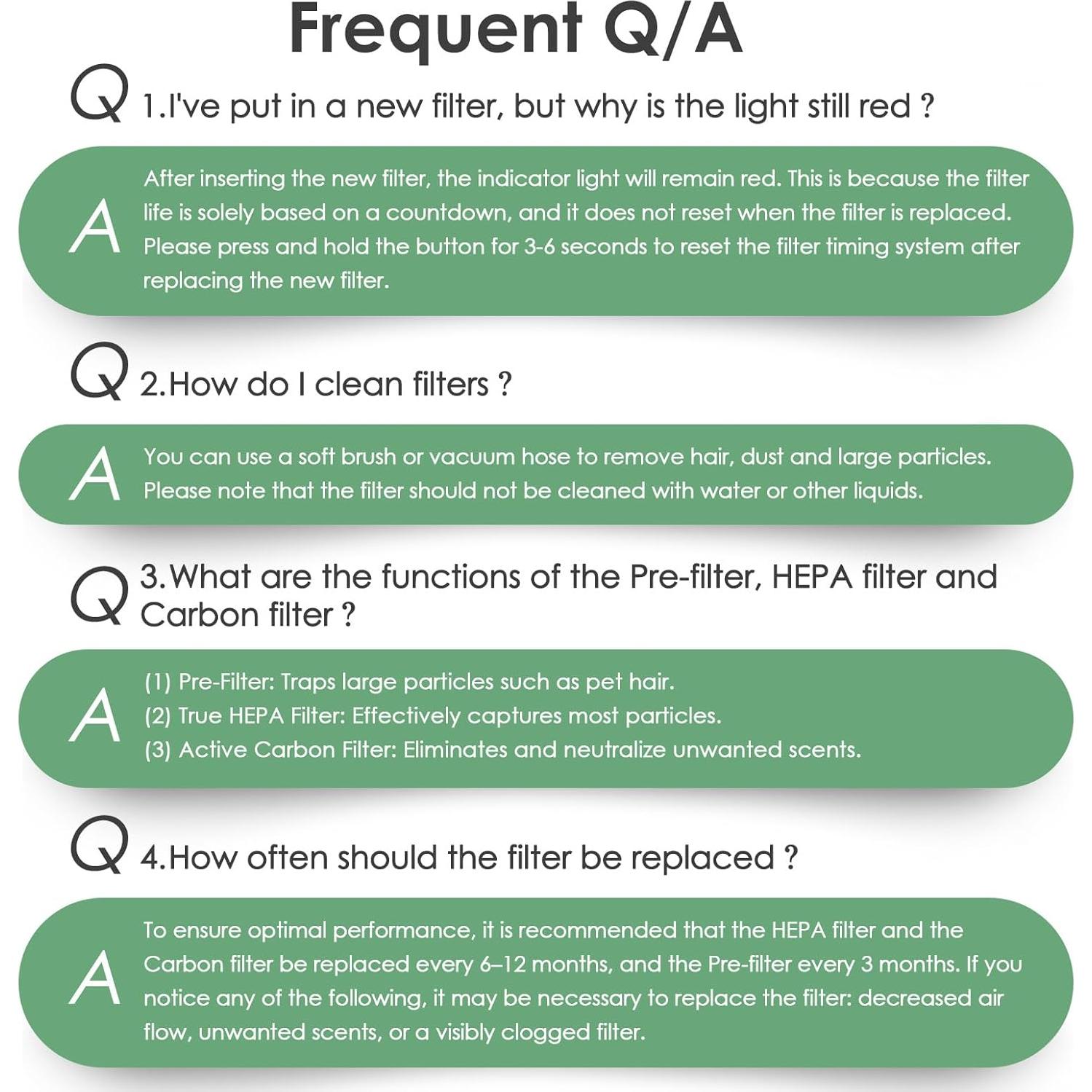 6 Prefiltros HSIAMEN para Purificador de Aire HoMedics AP-T20