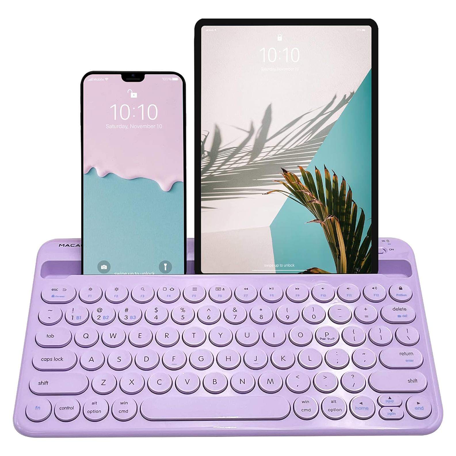Teclado Inalámbrico Macally para iPad Mini/Air/Pro - Púrpura