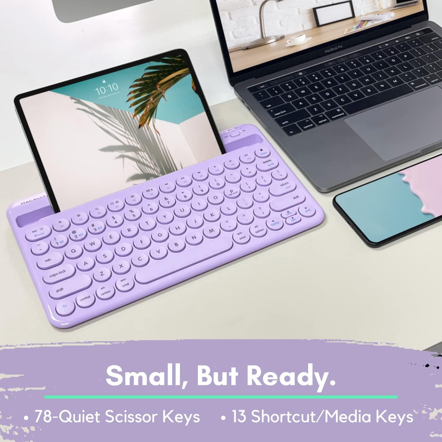 Teclado Inalámbrico Macally para iPad Mini/Air/Pro - Púrpura