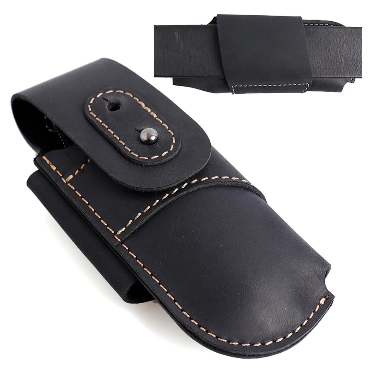 Funda de Cuchillo de Cuero Topstache EDC Horizontal Negra