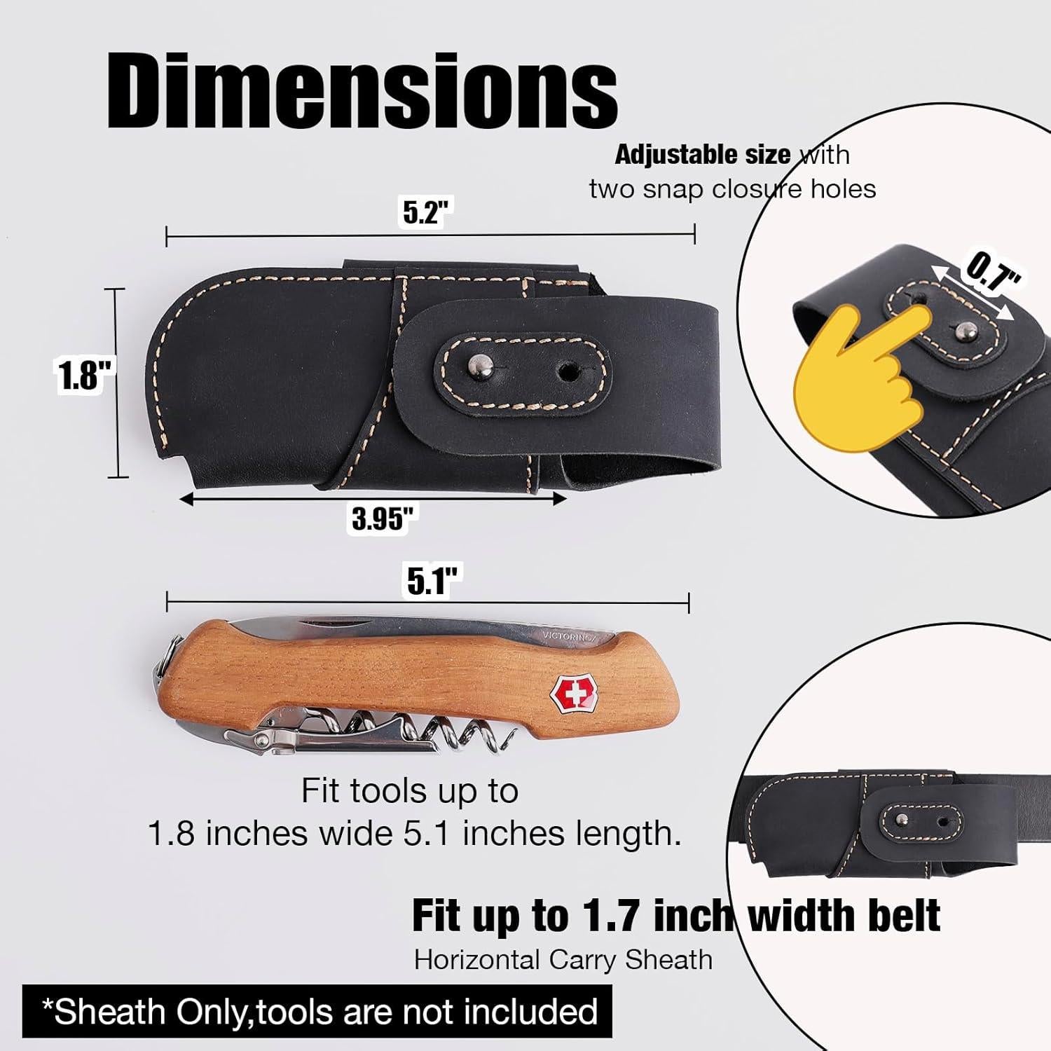 Funda de Cuchillo de Cuero Topstache EDC Horizontal Negra