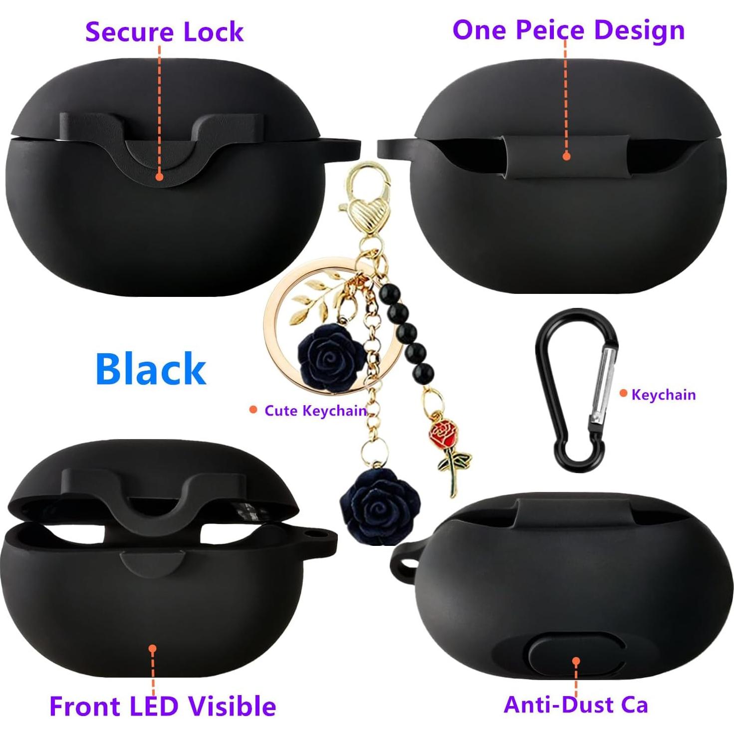 Funda de Silicona para Beats Studio Buds+ y Studio Buds 2021/2023 - Linda con Llavero