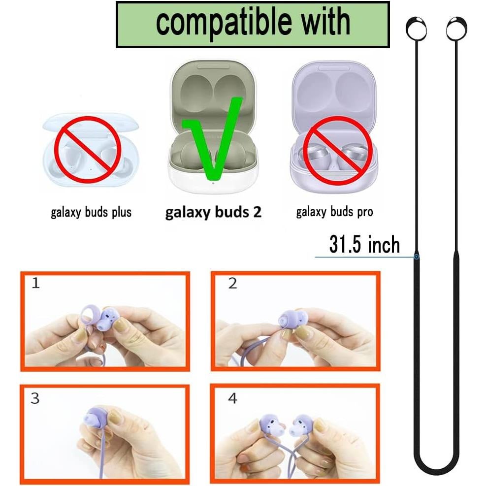 Correa Antideslizante para Galaxy Buds 2 - QYTOJQX - Negro