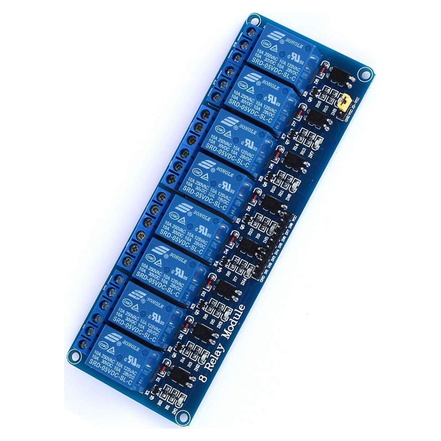 Módulo de Relé de 8 Canales Lystin DC 5V 10A para Microcontroladores