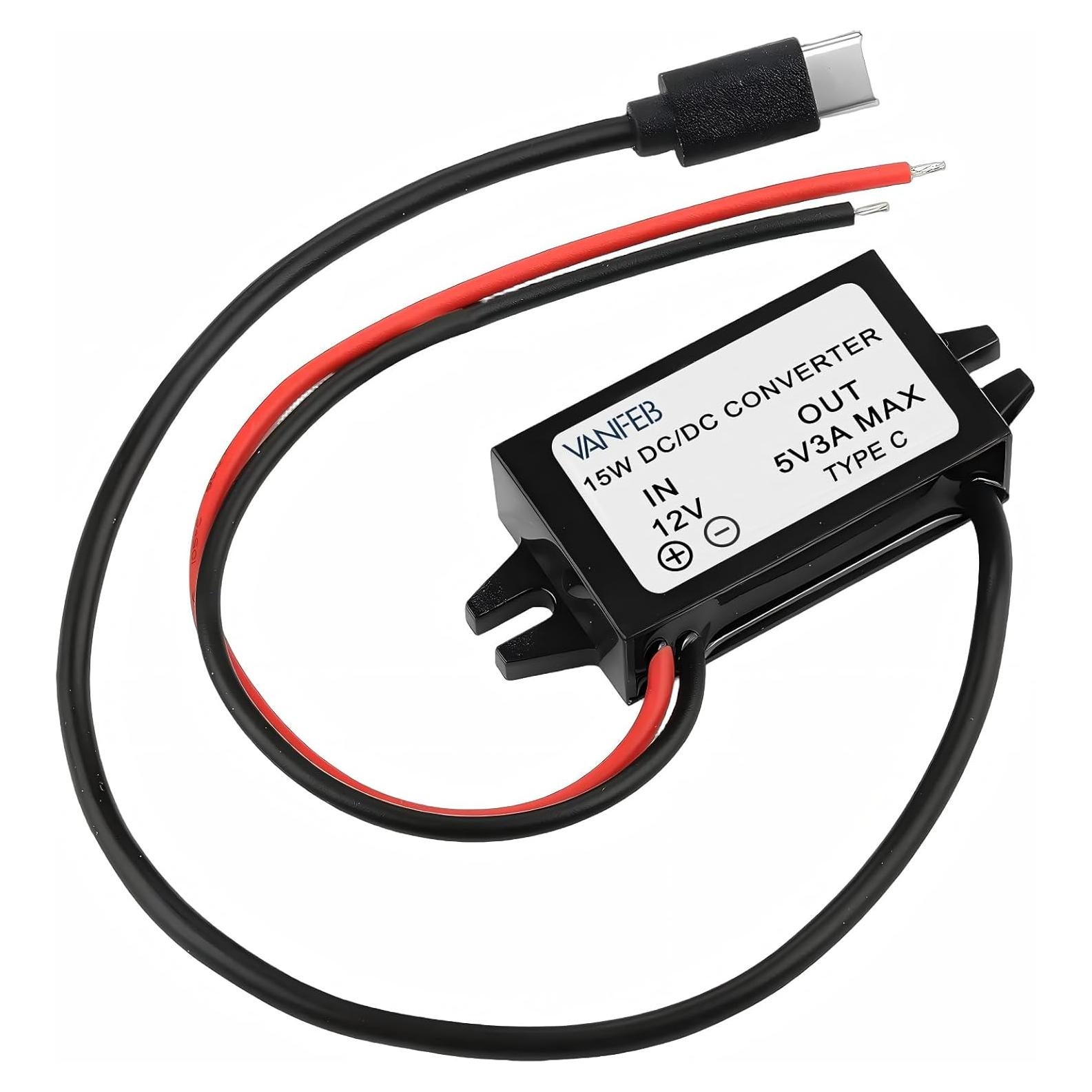 Convertidor DC 12V/24V a 5V 3A Tipo C VanFeb 15W
