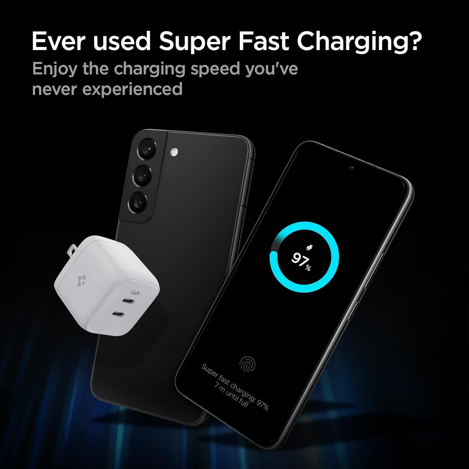 Cargador Rápido USB-C Spigen GaN 352 35W 2 Puertos Blanco