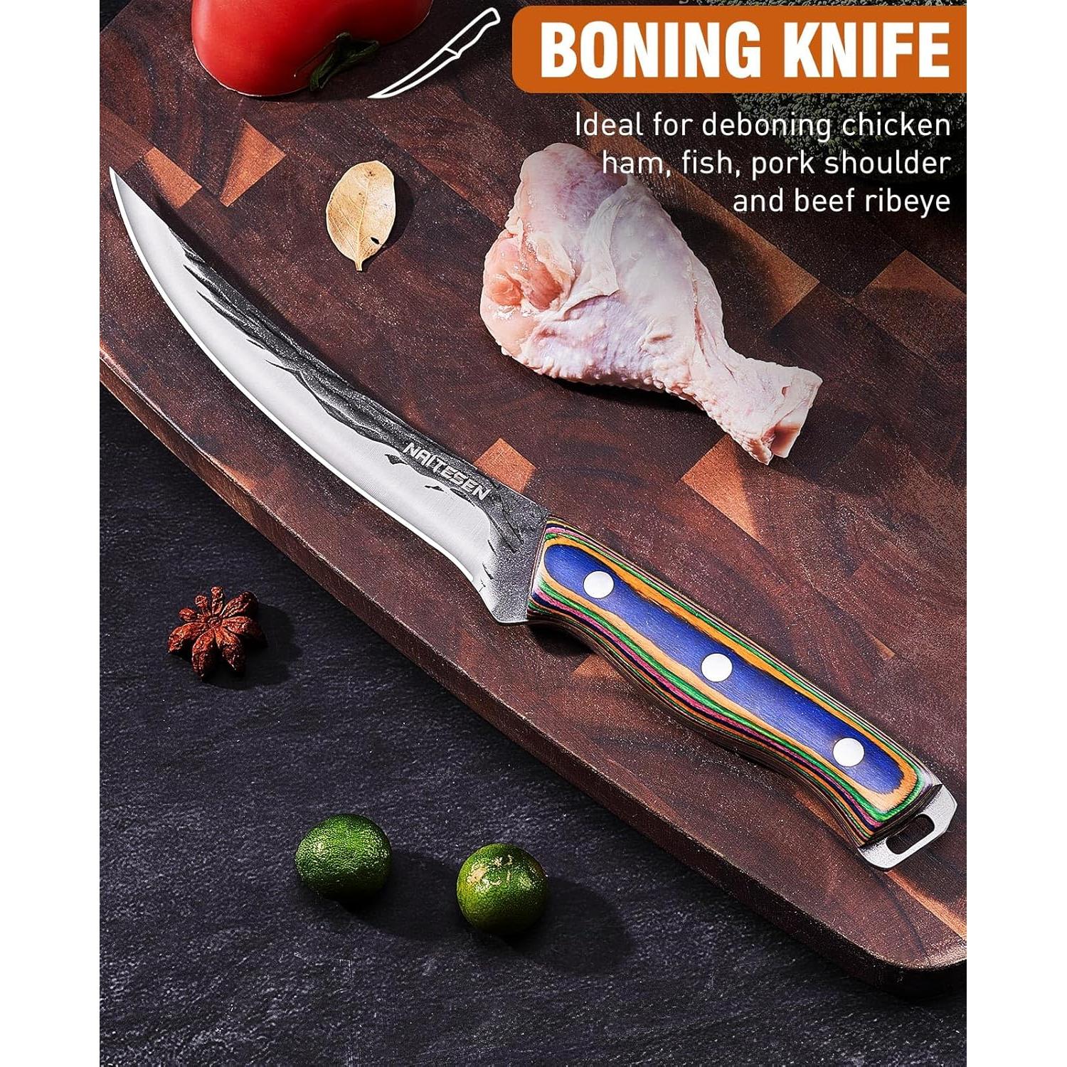 Juego de cuchillos de cocina Naitesen 3 piezas forjados a mano