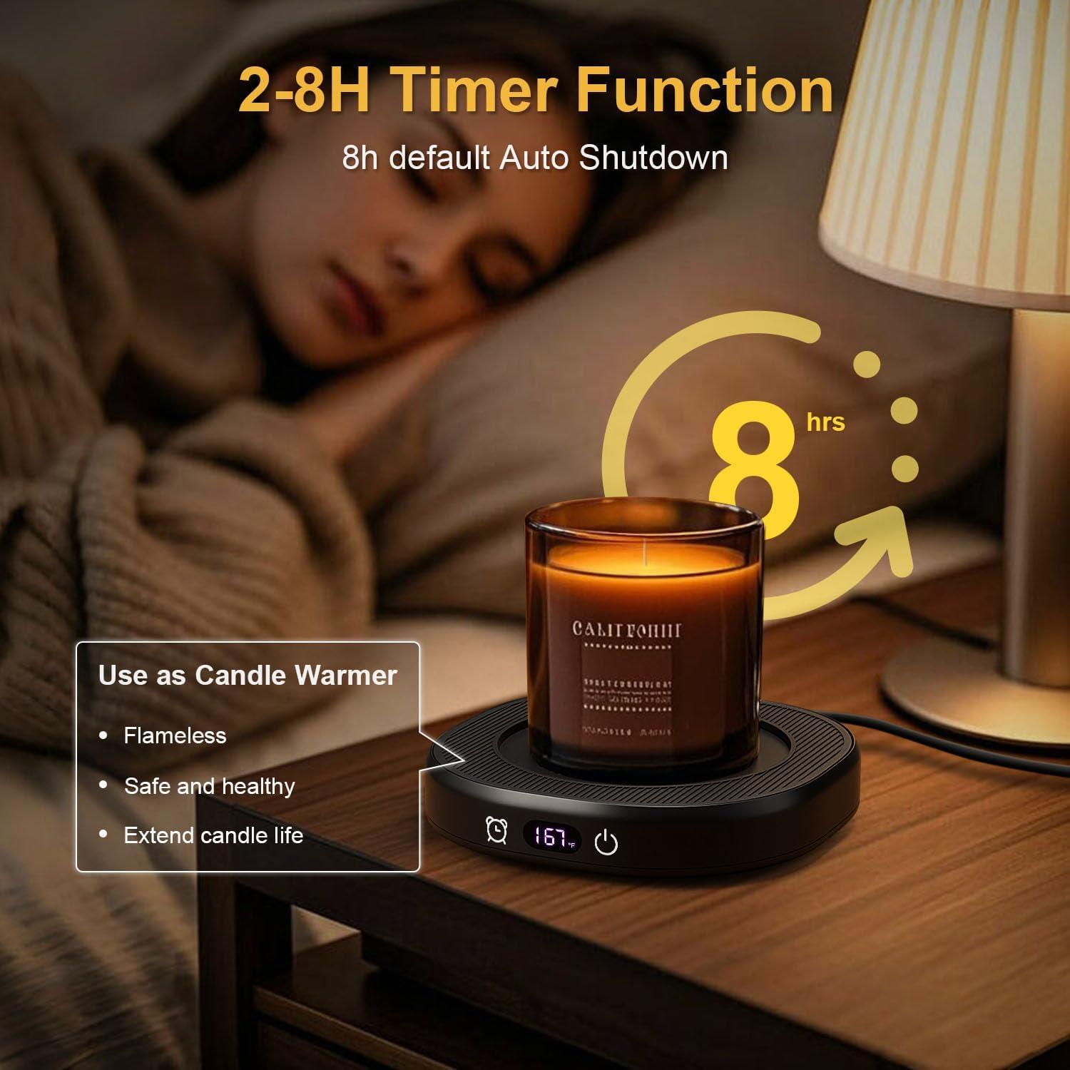 Calentador de Tazas BGBG Negro con Tazas de Gato Cerámicas