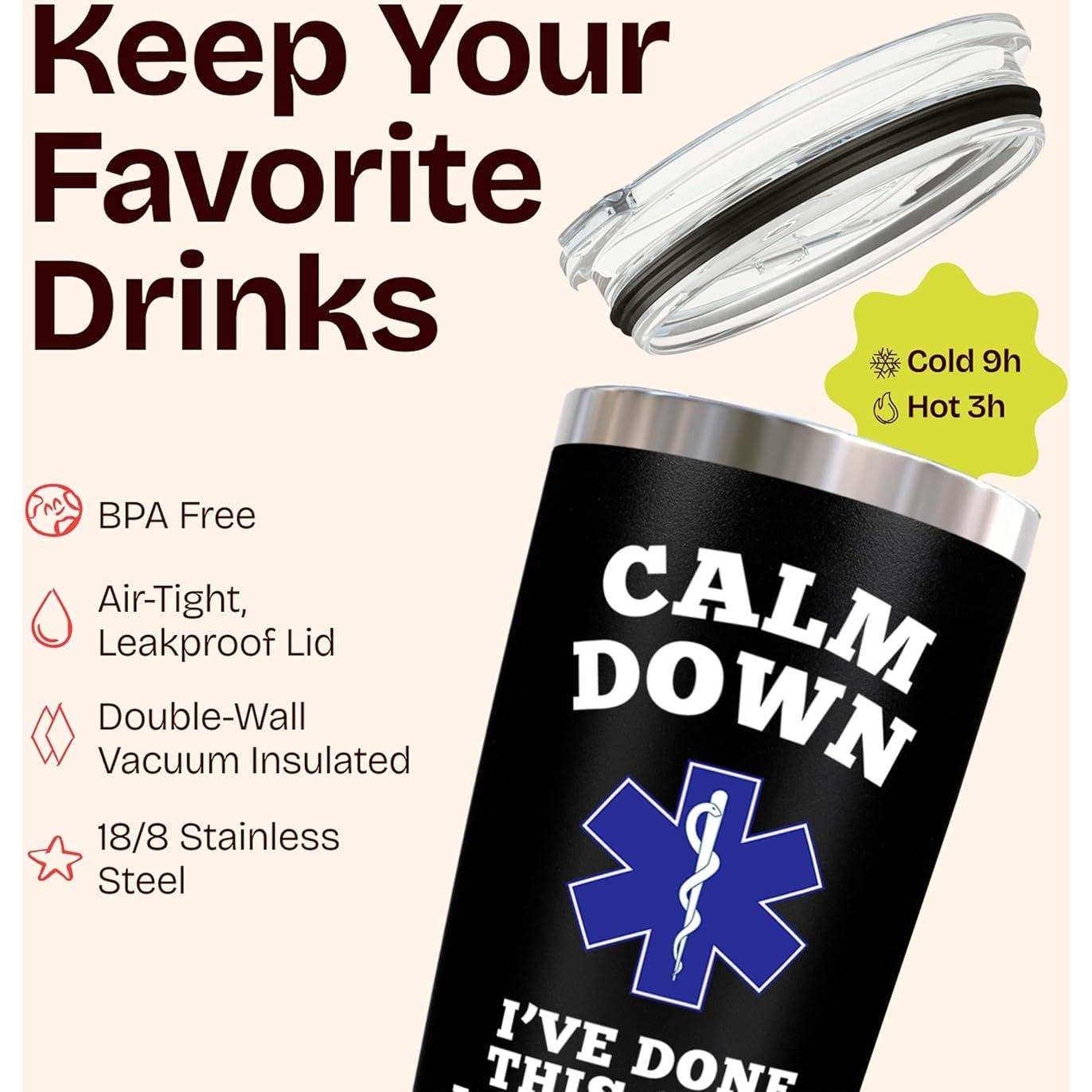 Vaso de Café de Acero Inoxidable KLUBI 600 ml Negro Enfermera