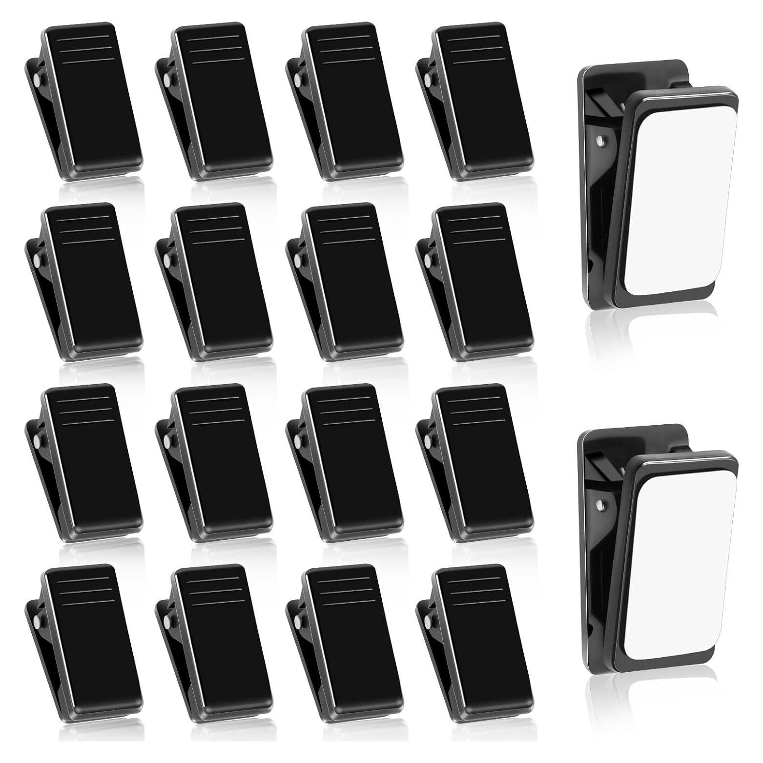 20 Clips Adhesivos Prudiut para Colgar Fotos y Pósters Negros