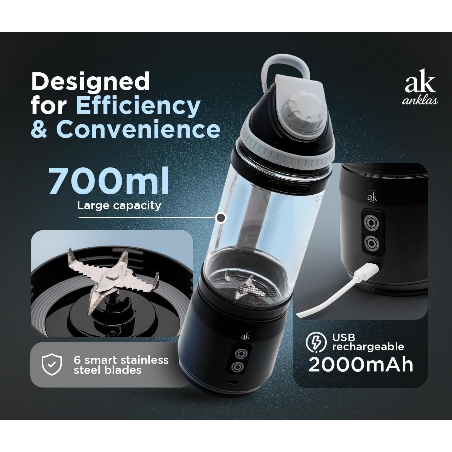 Licuadora Portátil Recargable AK ANKLAS 700ml 6 Cuchillas