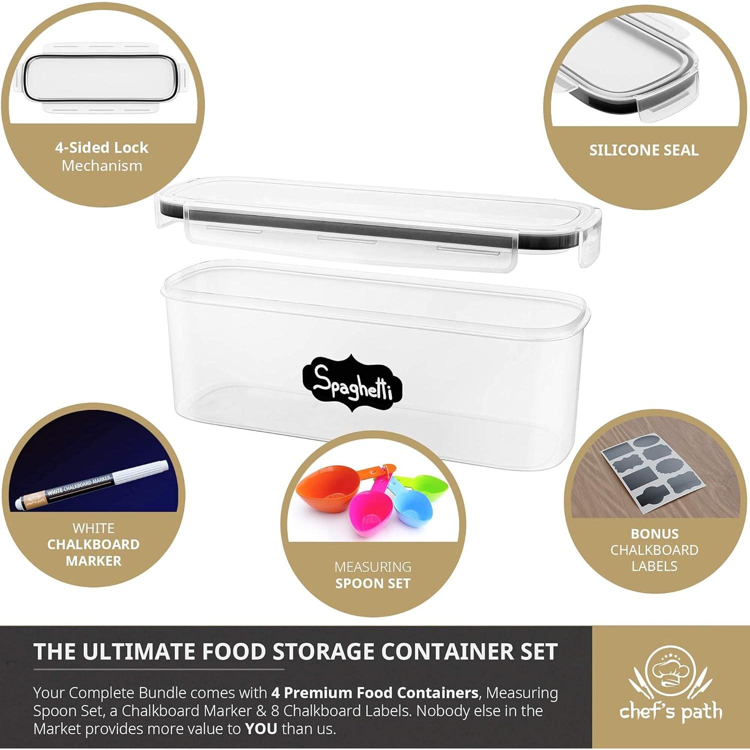 Juego de 6 Contenedores Herméticos Chef's Path 2.3L para Alimentos