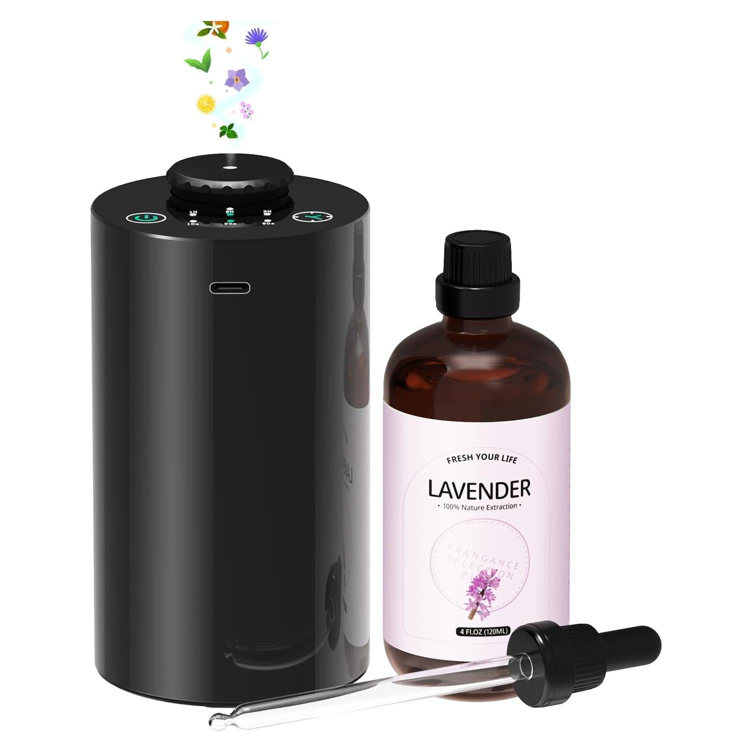 Difusor de Aceite Esencial INXDOLHOM E10 Sin Agua Negro 120ml