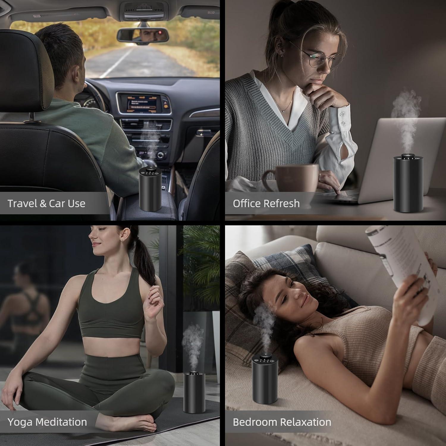 Difusor de Aceite Esencial INXDOLHOM E10 Sin Agua Negro 120ml