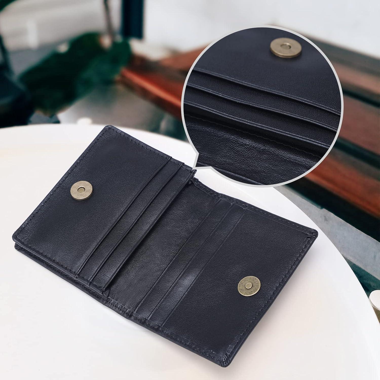 Billetera Bifold Slim Texbo de Cuero con Bloqueo RFID 7.5x10.5cm