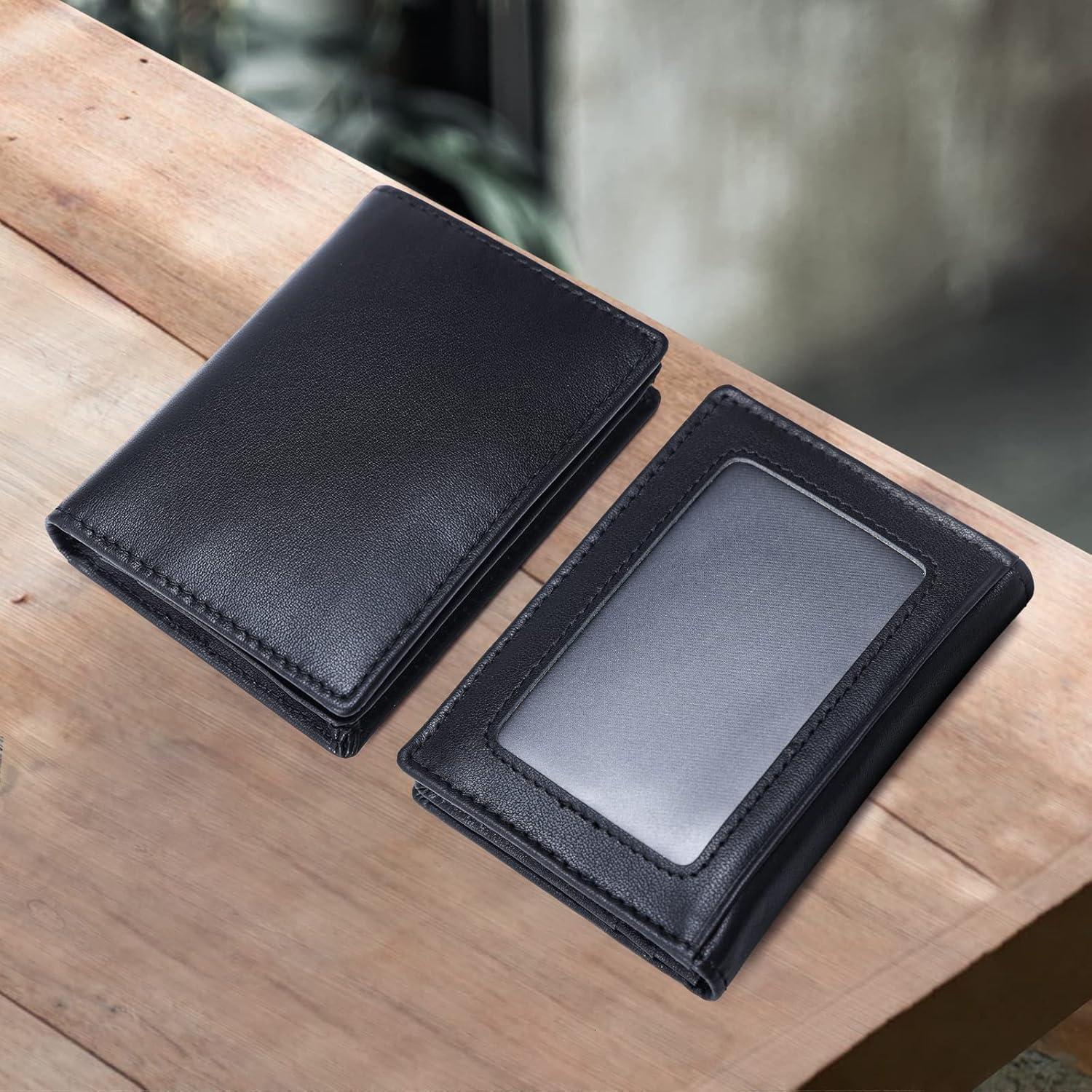 Billetera Bifold Slim Texbo de Cuero con Bloqueo RFID 7.5x10.5cm