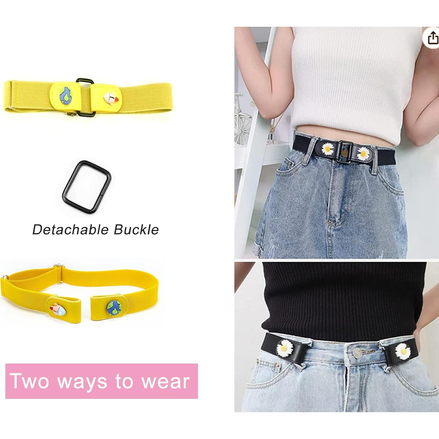 Cinturones Elásticos Desmontables para Niñas AsggBah - 2 Piezas