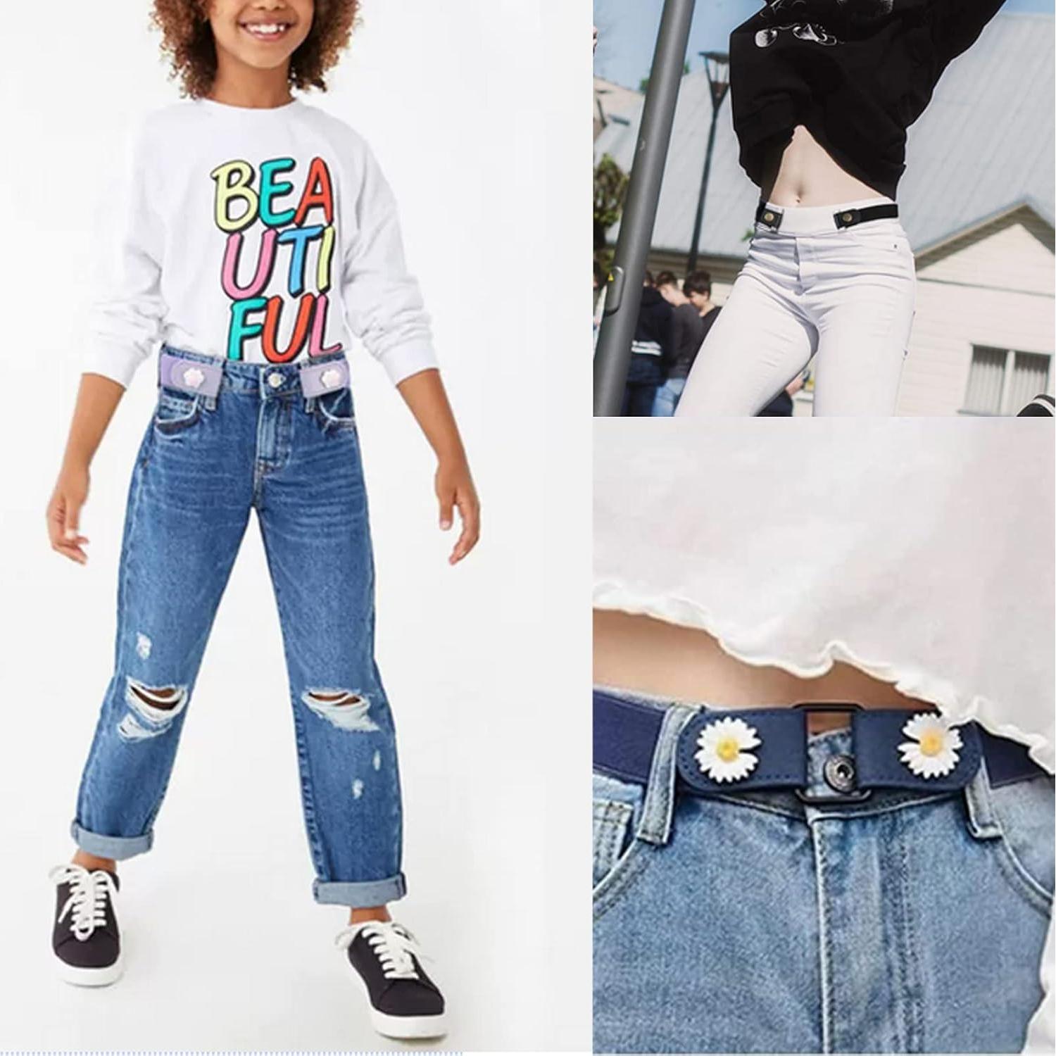 Cinturones Elásticos Desmontables para Niñas AsggBah - 2 Piezas