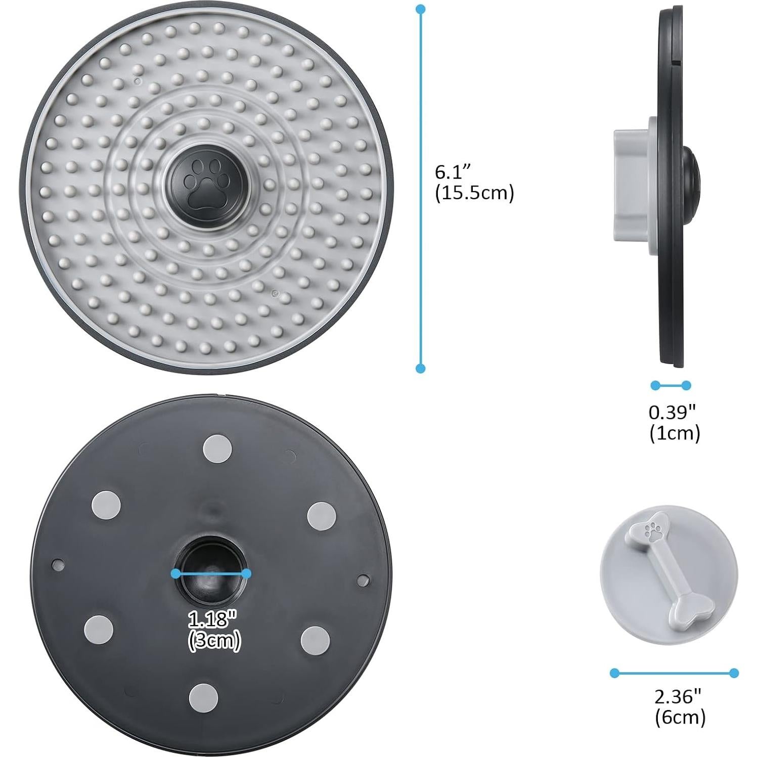 Alfombrilla de Lamer Avont para Perros y Gatos - Gris 15.5 cm