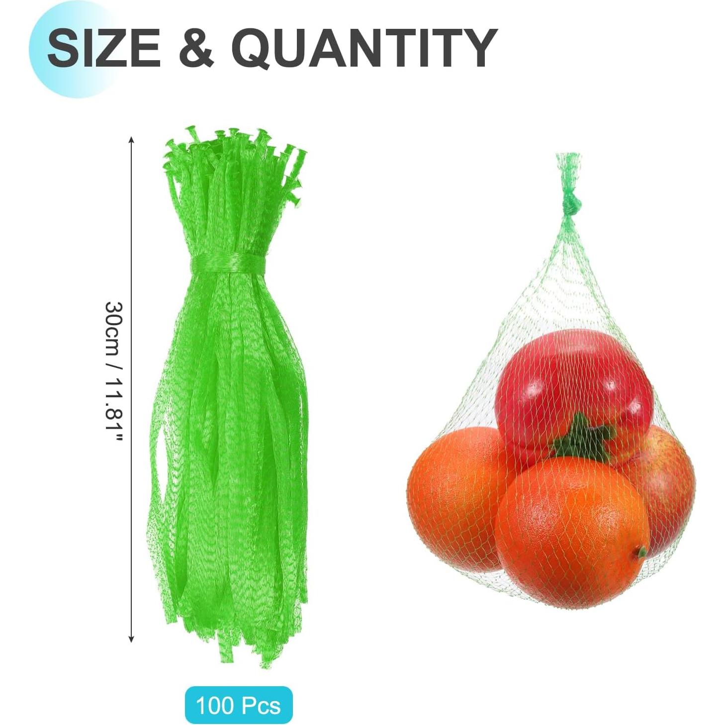 Bolsas de Malla Reutilizables uxcell 30cm Verde 100 Pcs