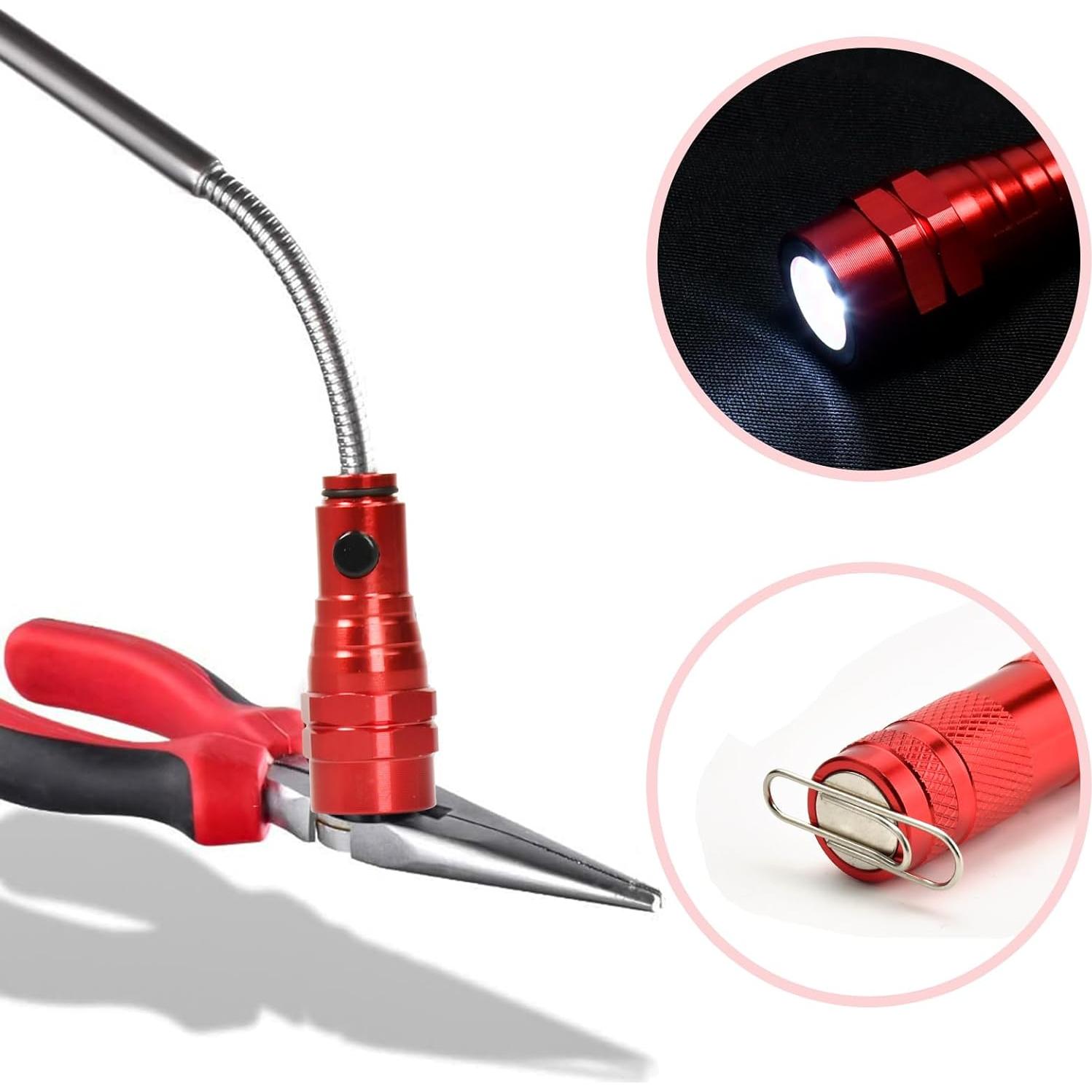 Herramienta de Recogida Magnética Kuchey con Luz LED Roja
