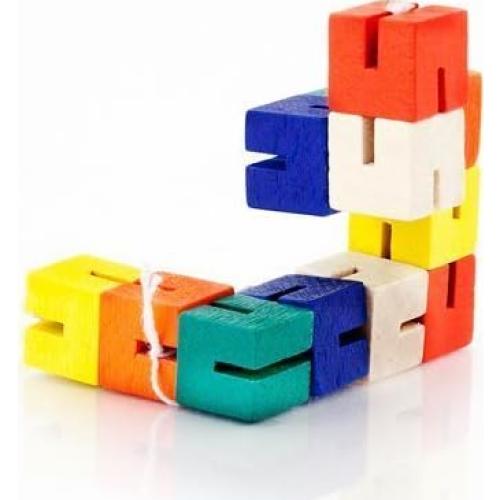 Rompecabezas Flexible de Madera Brainwright 12 Cubos Coloridos