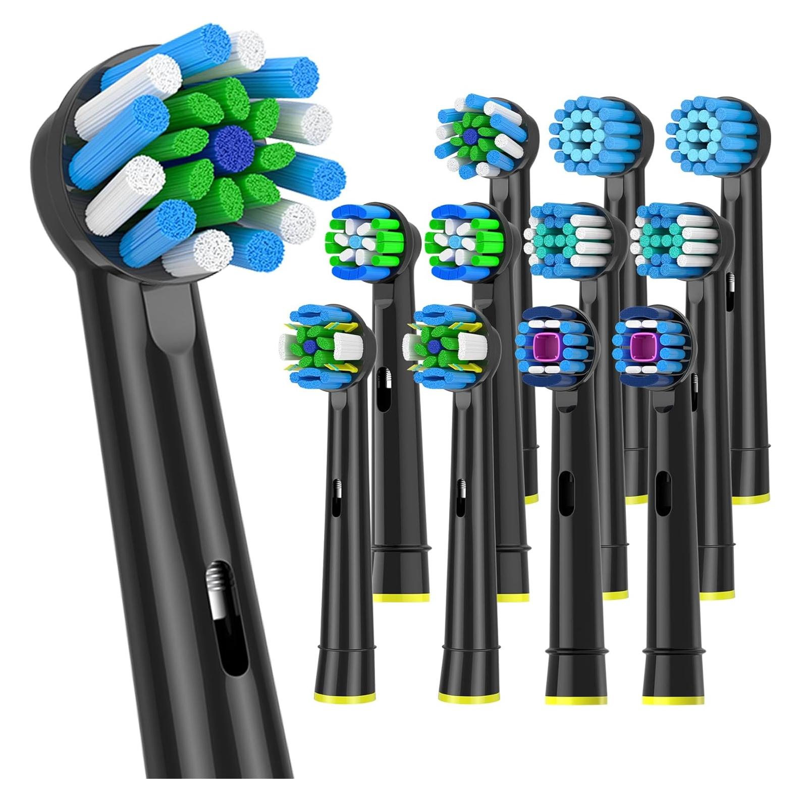 Cabezas de cepillo de dientes Oral B AOBAMA, 12 piezas, negro