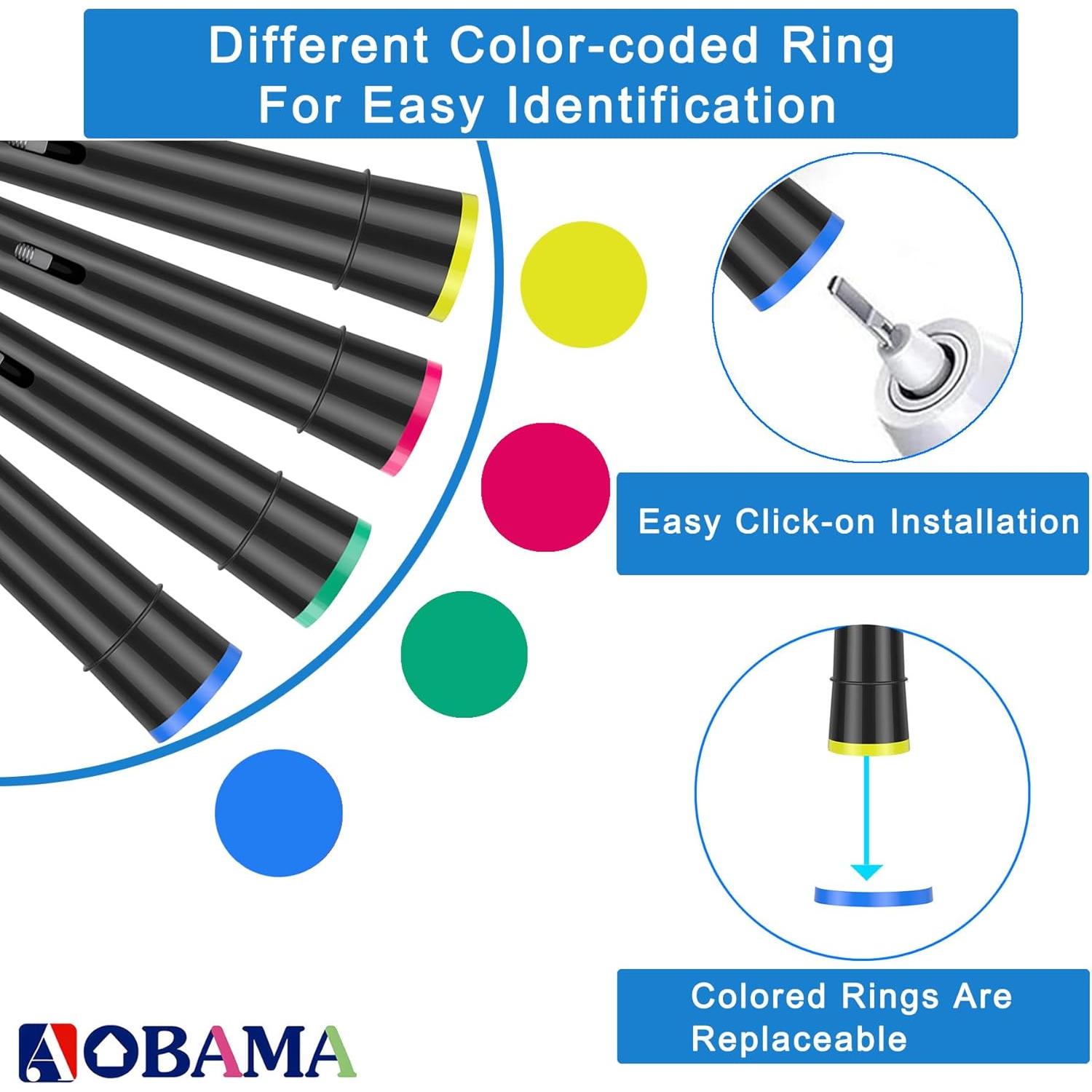 Cabezas de cepillo de dientes Oral B AOBAMA, 12 piezas, negro