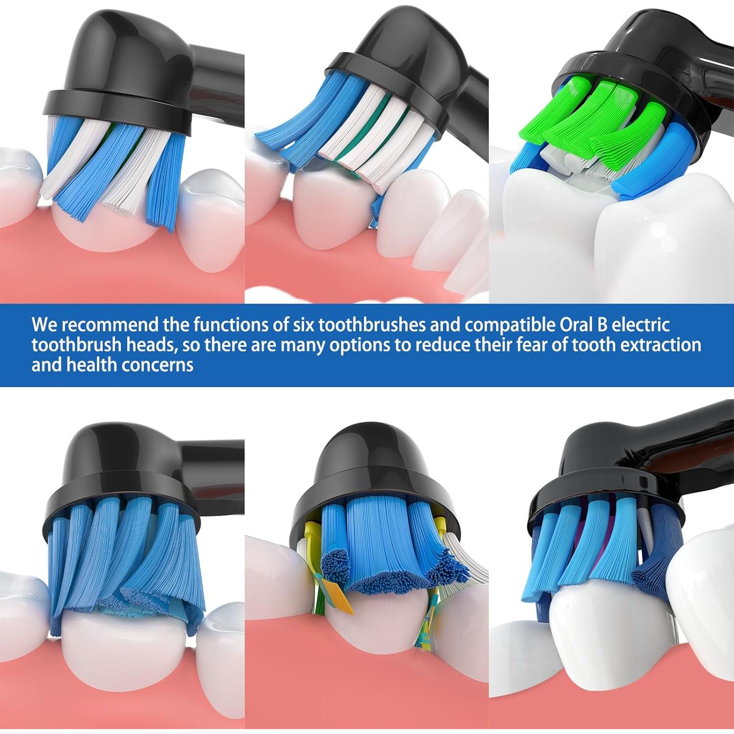 Cabezas de cepillo de dientes Oral B AOBAMA, 12 piezas, negro