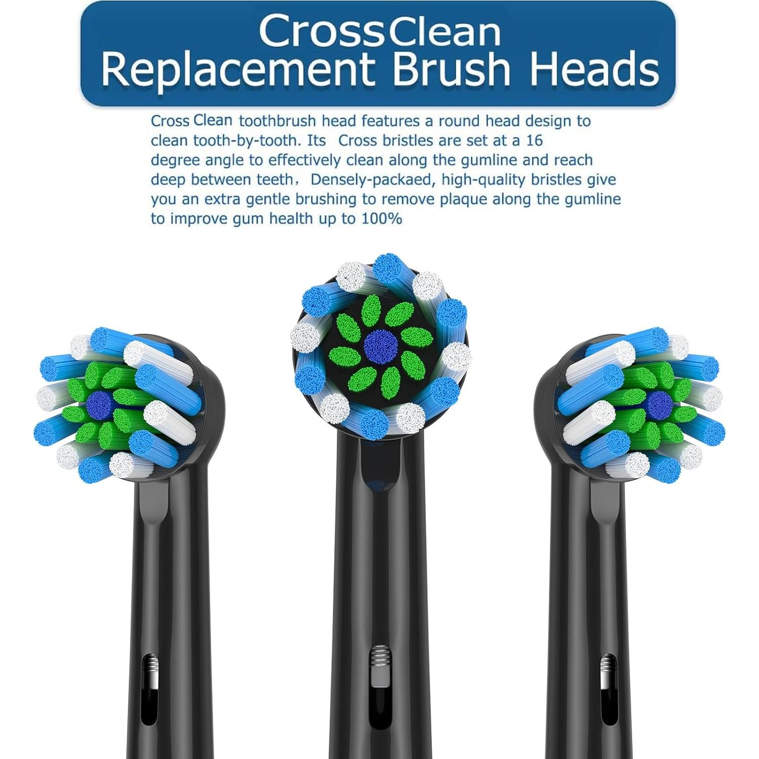 Cabezas de cepillo de dientes Oral B AOBAMA, 12 piezas, negro