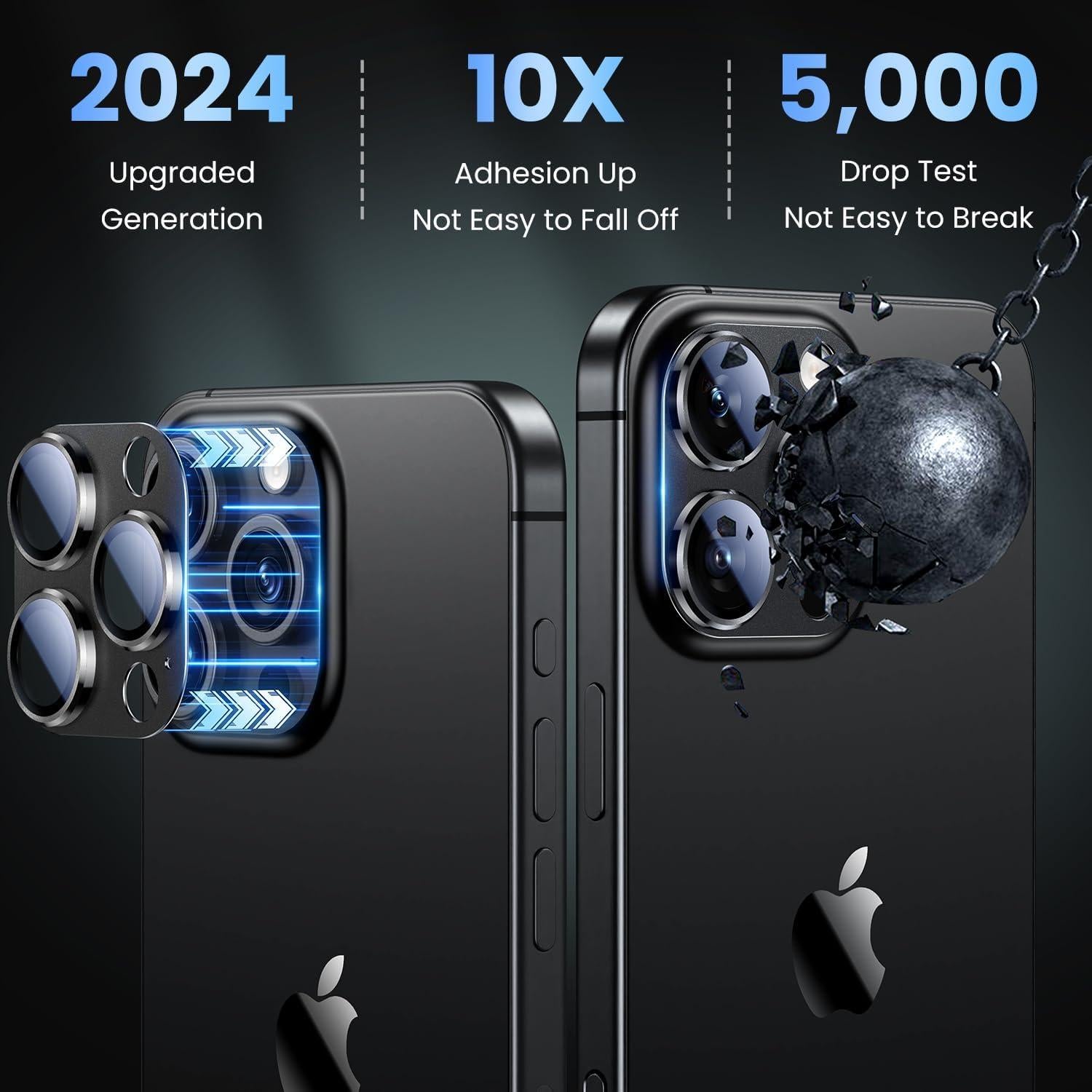 Protector de Lente de Cámara Uyiton para iPhone 16 Pro Max - Titanio