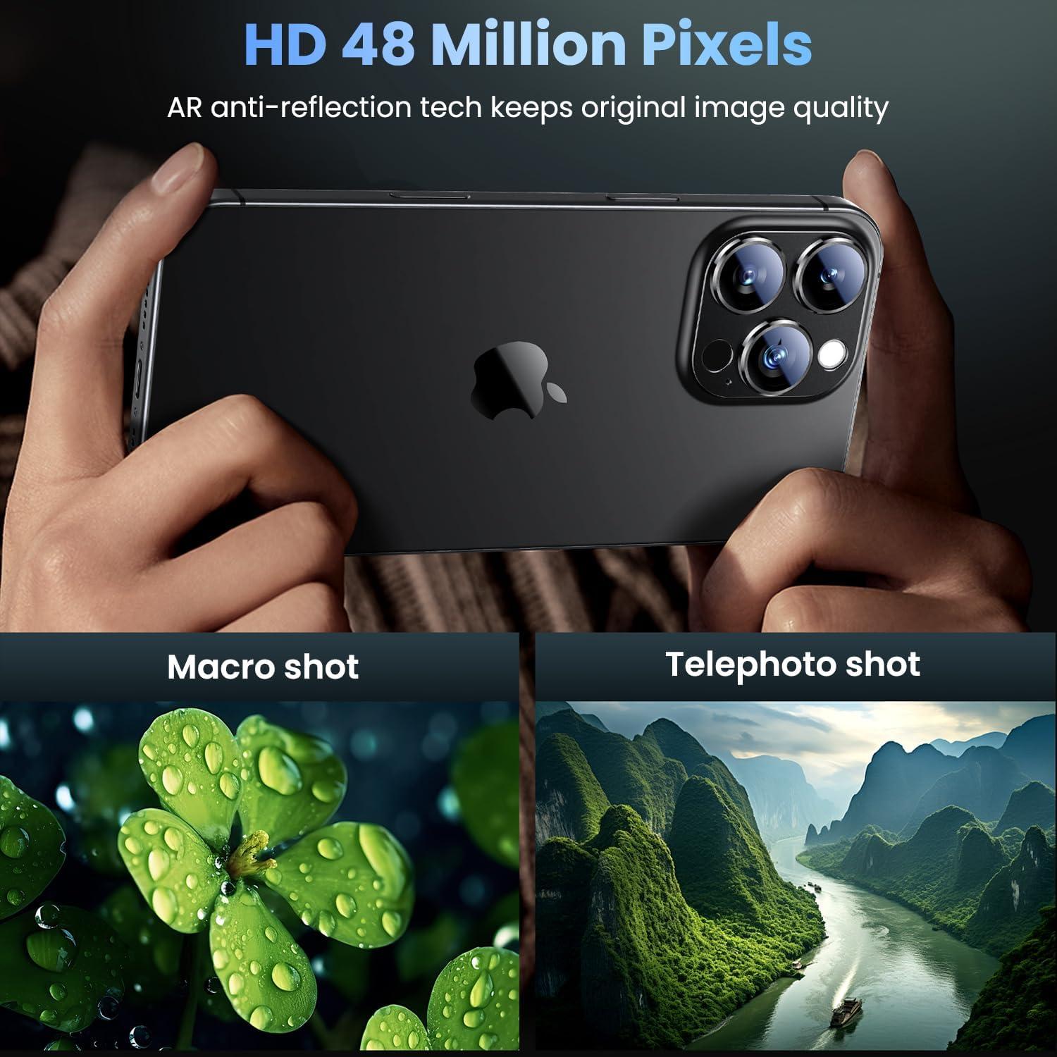 Protector de Lente de Cámara Uyiton para iPhone 16 Pro Max - Titanio