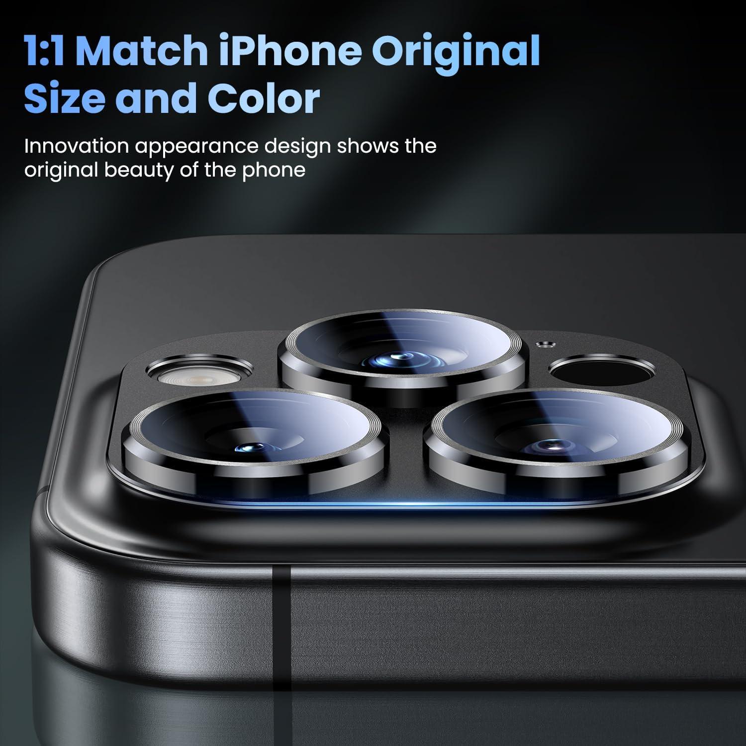 Protector de Lente de Cámara Uyiton para iPhone 16 Pro Max - Titanio