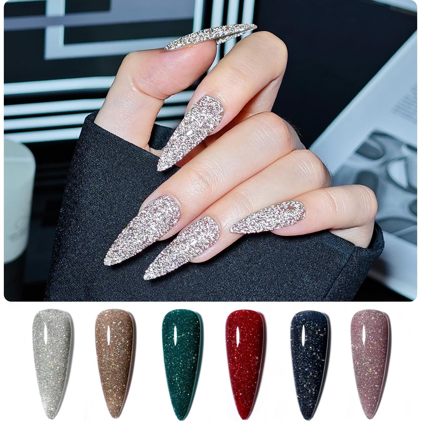 Conjunto de Esmalte de Uñas GAOY 6 Colores Holográfico 7.3ml