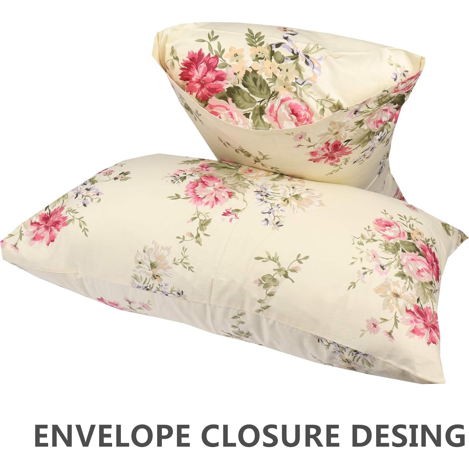 Juego de Fundas de Almohada WBYCOTBED 100% Algodón 400 Hilos Queen